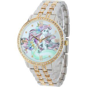 Women White Disney Adult Glitz Analog Quartz CZ Bracelet Watch